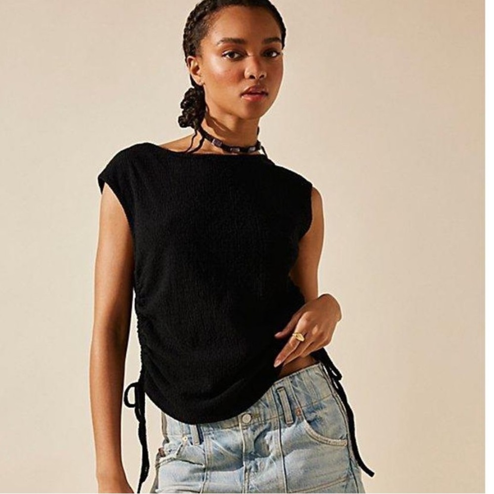 NWOT Free People Beach Logan Top Black